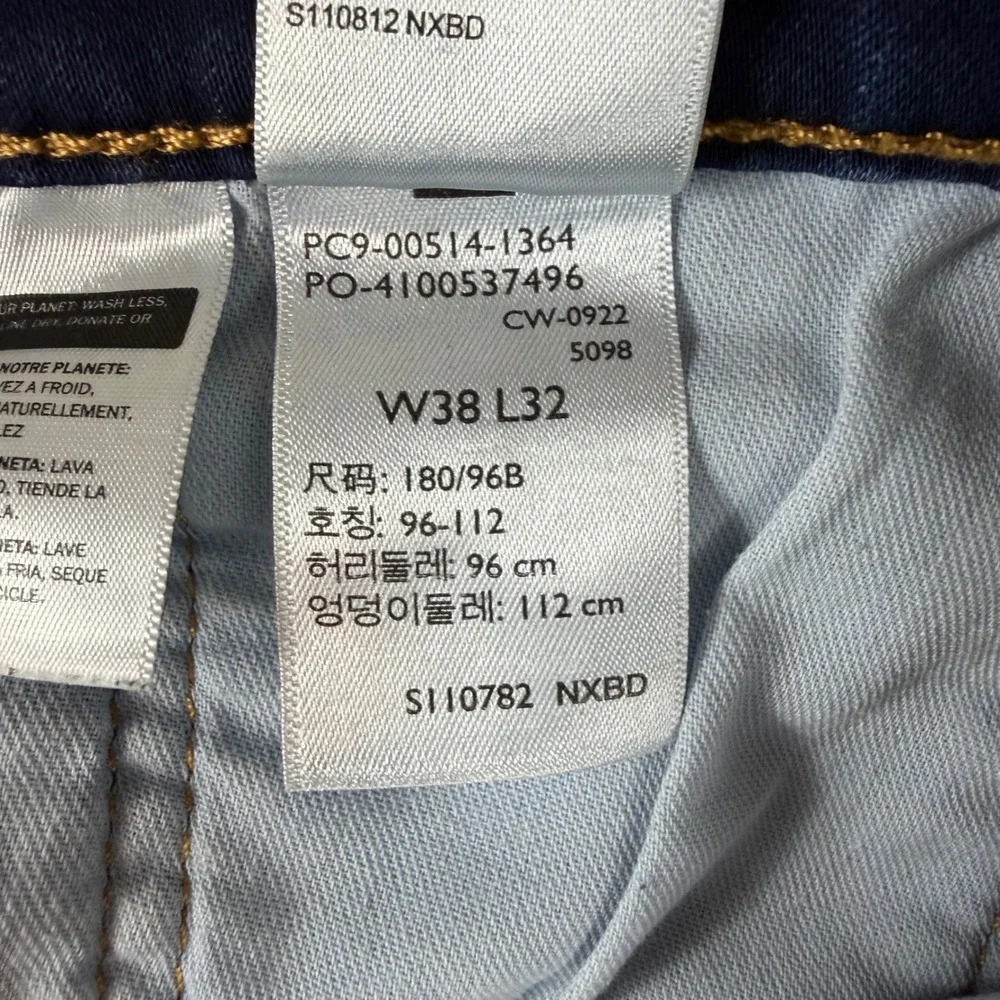 Levis 514 Straight Fit Jeans Mens 38x32 Dark Wash Indigo Denim Pants